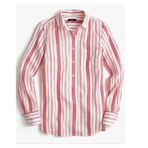 J Crew popover shirt in cotton gauze striped
